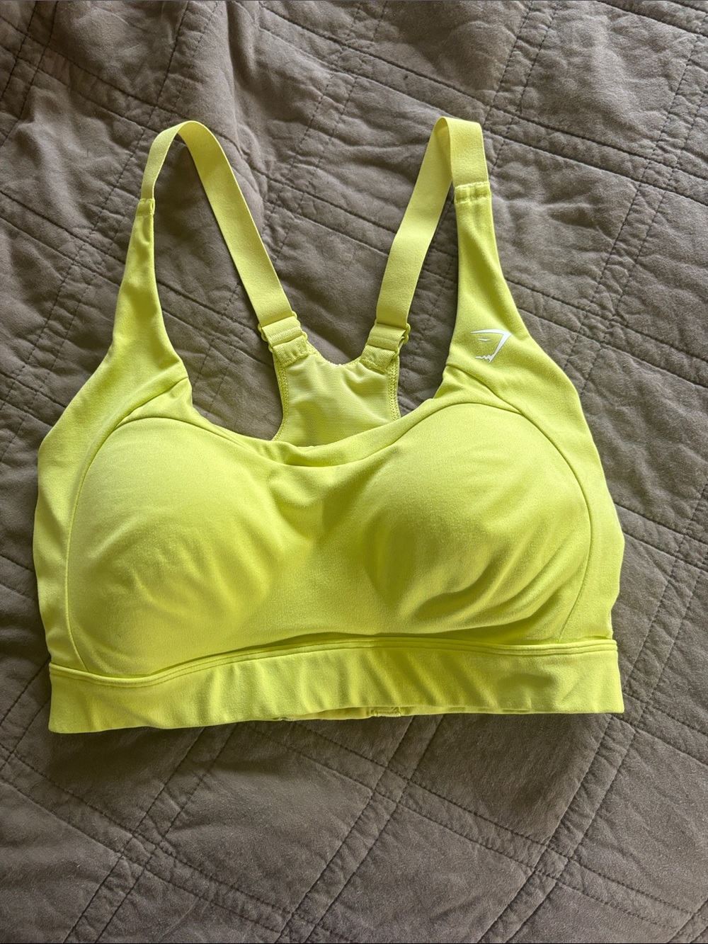Gymshark Neon Yellow Padded Racerback Sports Bra